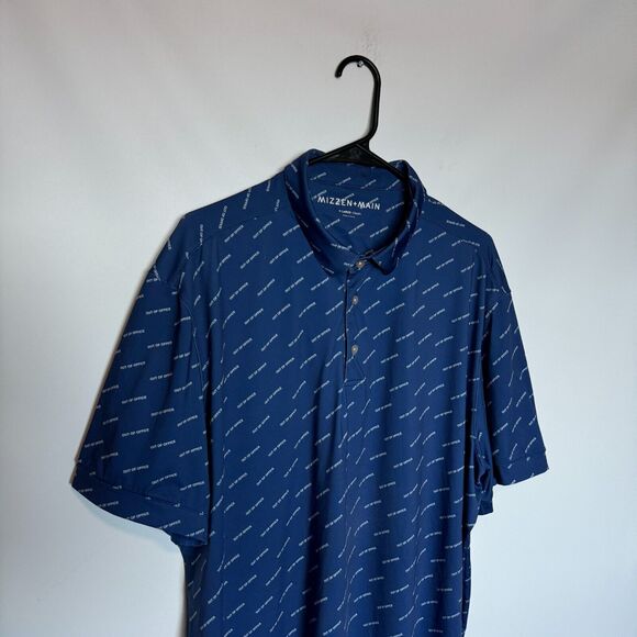 Mizzen+Main Polo Shirt Mens XL Blue Out of Office Performance Stretch Classic - Picture 2 of 11